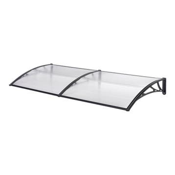 [en.casa] Deurluifel Mellerud afdak 300x100 cm transparant e, Verzenden, Nieuw