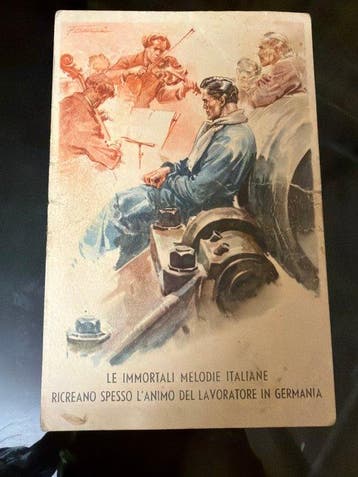 Italië, Duitsland - Propagandapostkaart van de Italiaanse, Gelopen