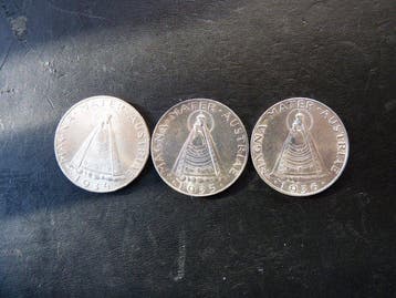 Oostenrijk. 5 Schilling 3x 1934/1936 - Magna Mater - Madonna, Postzegels en Munten
