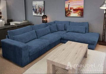 Hoekbank Ijsselstein - hoekbanken - Blauw, Nieuw, Stof