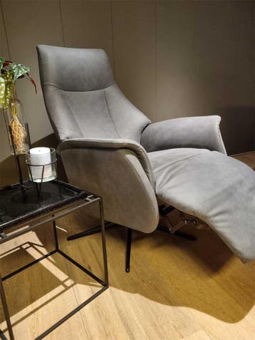 Relaxfauteuil Vorden microvezelstof antraciet handbediening, Huis en Inrichting, Fauteuils, Nieuw, 75 tot 100 cm, Ophalen of Verzenden