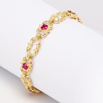 Zonder minimumprijs - Armband 18-karaats goudlaag, Zilver, Nieuw