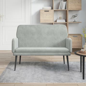 vidaXL Bankje 108x79x79 cm fluweel lichtgrijs, Huis en Inrichting, Verzenden, Nieuw, Stof, Minder dan 150 cm