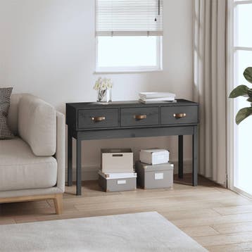 vidaXL Wandtafel 114x40x75 cm massief grenenhout grijs, Verzenden, Nieuw, 60 cm of meer