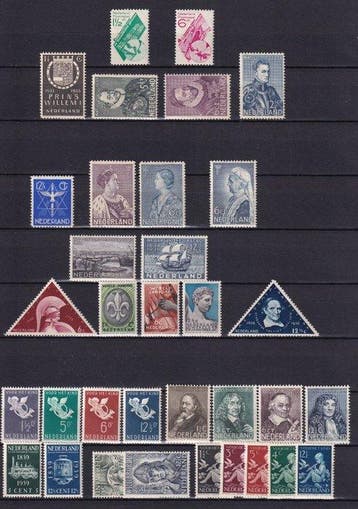 Nederland 1932 - 13 postfrisse series jaren 30, Gestempeld