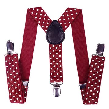 Fako Fashion - Kinder Bretels - Stippen - 65cm - Bordeaux, Verzenden, Nieuw