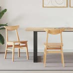 vidaXL Eettafelstoelen 2 pcs Naturel 42 x 47.5 x 81 cm, Verzenden, Nieuw, Bruin