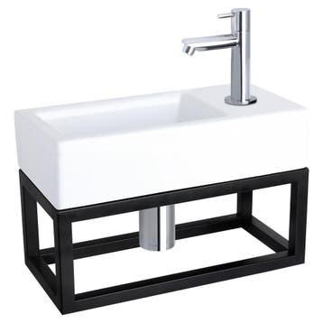 Fonteinset Differnz Ravo Keramiek Met Handoekrek 38.5x18.5x9, Ophalen of Verzenden, Nieuw, Overige typen