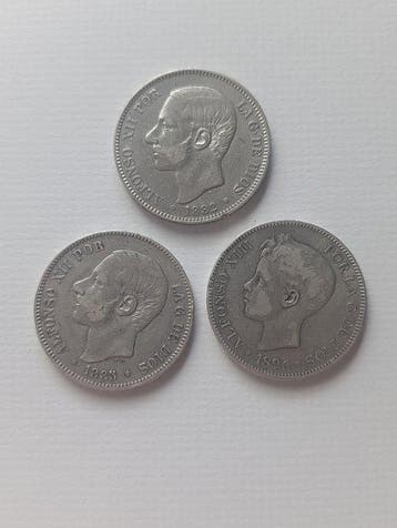 Spanje. Alfonso XII-Alfonso XIII. 5 Pesetas 1882-1896 (3