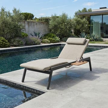 Zinfandel ligbed 198x72x47 cm antraciet, Tuin en Terras, Ophalen of Verzenden, Nieuw