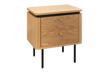 Nachtkastje ATELIER 55 cm, natuurlijke eikenhoutlook met, Ophalen of Verzenden, Nieuw