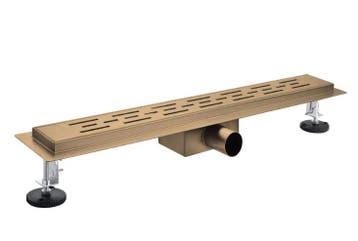 Douchegoot 90 x 7 x 6,8 cm – Geborsteld Brons – Compleet met, Ophalen of Verzenden, Nieuw, Rvs, Bad