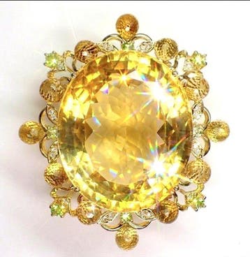 Hanger - 18 karaat Geel goud - 65.63ct. tw. Citrien -