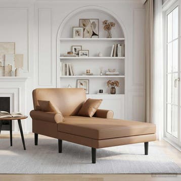 vidaXL Chaise longue Cappuccino Kunstleer, Huis en Inrichting, Verzenden, Nieuw