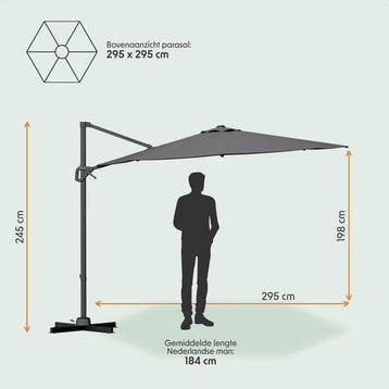 2dekans | LifeGoods Zweefparasol - 6 Standen - 360°, Ophalen of Verzenden, Zo goed als nieuw