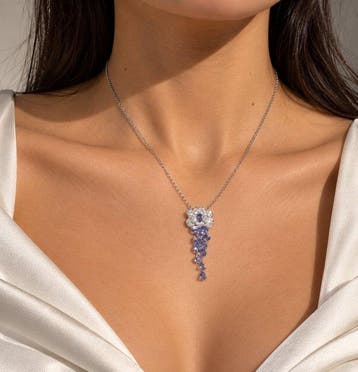 Zonder minimumprijs - Halsketting Verguld Tanzaniet - Topaas, Sieraden, Tassen en Uiterlijk, Nieuw