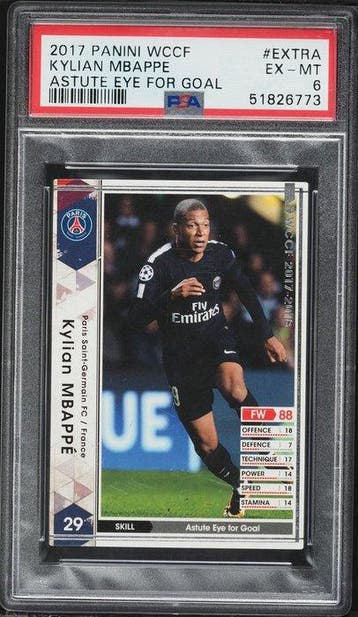 2016/17 Panini WCCF Kylian Mbappé 29 Graded card - PSA 6, Nieuw