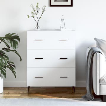 vidaXL Dressoir 69,5x34x90 cm bewerkt hout wit, Verzenden, Nieuw, 50 tot 100 cm, 25 tot 50 cm