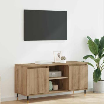 vidaXL TV-kast Artisan Eiken 104 x 35 x 50 cm Bewerkt hout, Minder dan 50 cm, Verzenden, Nieuw, Minder dan 100 cm