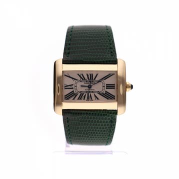 Cartier Tank Divan Automatic Large W6300856 2603; 18ct...., Overige merken, Leer, Ophalen of Verzenden, Zo goed als nieuw
