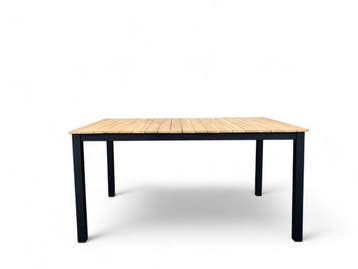 Tuintafel / Eettafel Dayton Teakhout 150x90cm Zwart, Tuin en Terras, Tuintafels, Ophalen of Verzenden, Nieuw