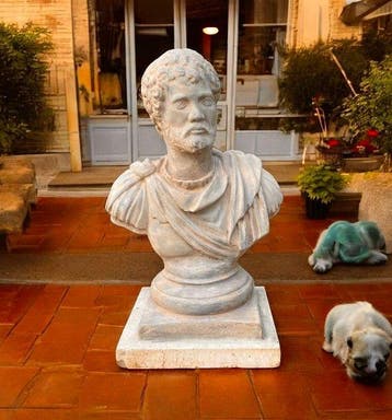 sculptuur, Busto imperatore romano Adriano - 44 cm - Steen