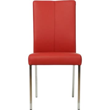 Leren eetkamerstoel Comfort - Toledo Ducati (rood) - Poten, Ophalen of Verzenden, Nieuw, Leer, Modern