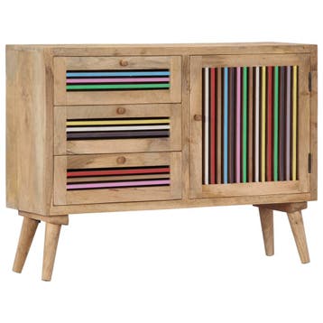 vidaXL Dressoir 100x30x75 cm massief mangohout, Huis en Inrichting, Kasten | Dressoirs, 100 tot 150 cm, Verzenden, Nieuw, 25 tot 50 cm