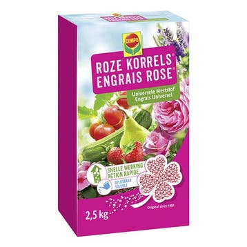 Tuinmest | Compo | 2.5 kg (Roze korrel, Universeel), Tuin en Terras, Aarde en Mest, Verzenden