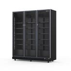 3-DEURS - GLASDEURKOELKAST - 1280 LITER - ZWART/ZWART, Ophalen of Verzenden, Nieuw in verpakking, Koelen en Vriezen