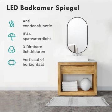 2dekans | Mirlux Badkamerspiegel met LED Verlichting &, Ophalen of Verzenden, Zo goed als nieuw