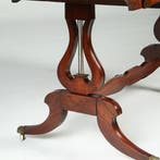 Massief mahonie sidetable of smalle schrijftafel met 2 laden, Ophalen of Verzenden