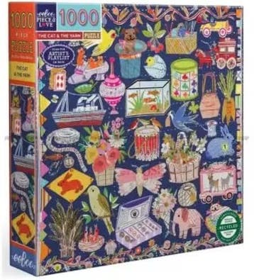 The Cat & The Yarn Puzzel (1000 stukjes) | eeBoo - Puzzels, Hobby en Vrije tijd, Denksport en Puzzels, Verzenden, Nieuw