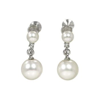 Mikimoto - Oorbellen - 18 karaat Witgoud, Sieraden, Tassen en Uiterlijk, Nieuw
