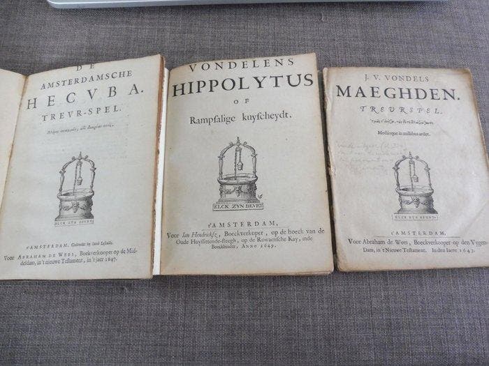 3 Treurspelen van Joost van de Vondel. De Amsterdamsche, Antiek en Kunst, Antiek | Boeken en Bijbels