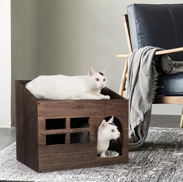 Houten Kattenhuis met Kussen – Kattenbed, Grot en Plank, Verzenden, Nieuw