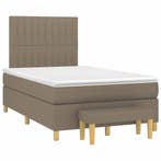 vidaXL Boxspring met matras stof taupe 120x190 cm, Verzenden, Nieuw, 190 cm of minder, Twijfelaar
