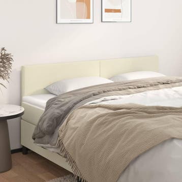 vidaXL Hoofdborden 200x5x78/88 cm kunstleer crèmekleurig, Verzenden, Nieuw, Crème, Overige materialen