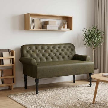 vidaXL Loungebank met knopencomfort Legergroen 120 x 65 x 78, Verzenden, Nieuw, Minder dan 150 cm