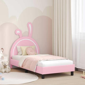 vidaXL Bedframe voor kinderen met hoofdbord Roze 80 x 160 cm, Verzenden, Nieuw