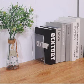 Transparante Acryl Boekensteunen Set – L-Vorm Boekhouders Pl, Verzenden, Nieuw