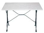 Rechthoekige marmeren bistro tafel met gietijzer onderstel, Eettafel, Nieuw, Ophalen of Verzenden, Overige materialen
