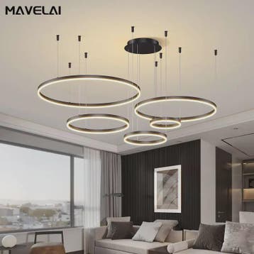 Moderne LED Plafondlamp Kroonluchter - Cirkelvormige Ring Ve, Verzenden, Nieuw