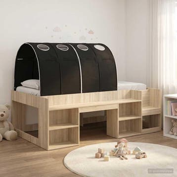 vidaXL Hoge Bedframe voor Kinderen met Opslag 3 st Bewerkt, Verzenden, Nieuw, Bruin, Hout