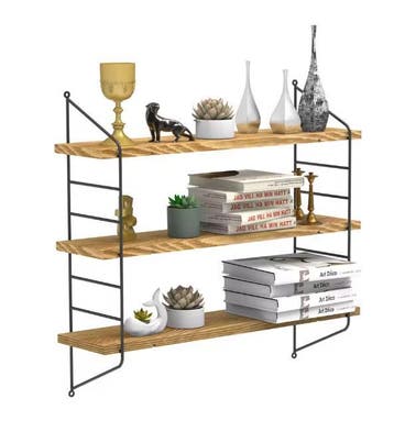 Industriële Wandplank 3 Lagen – Hout en Metaal 58x54,5 cm, Verzenden, Nieuw