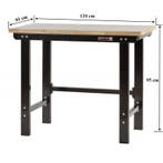 Werkbank zwart 120 cm met hardhouten blad, Ophalen of Verzenden, Nieuw