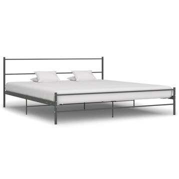 vidaXL Bedframe metaal grijs 180x200 cm, Eenpersoons, Verzenden, Nieuw, 80 cm