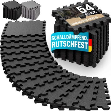 Vloerbescherming/puzzelmatten set van 54 Zwart 264x175x1cm, Verzenden, Nieuw