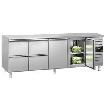 GGM Gastro | Koelwerkbank ECO - 2230x700mm - 553 liter - met, Verzenden, Nieuw in verpakking, RVS Meubilair