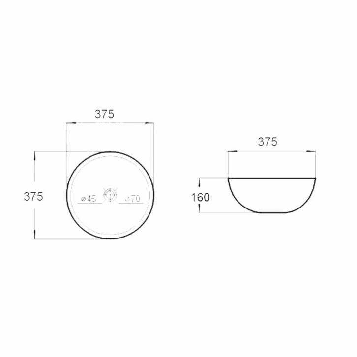 Opbouw Waskom Best Design Ronda Rond 37,5 cm, Doe-het-zelf en Verbouw, Sanitair, Ophalen of Verzenden